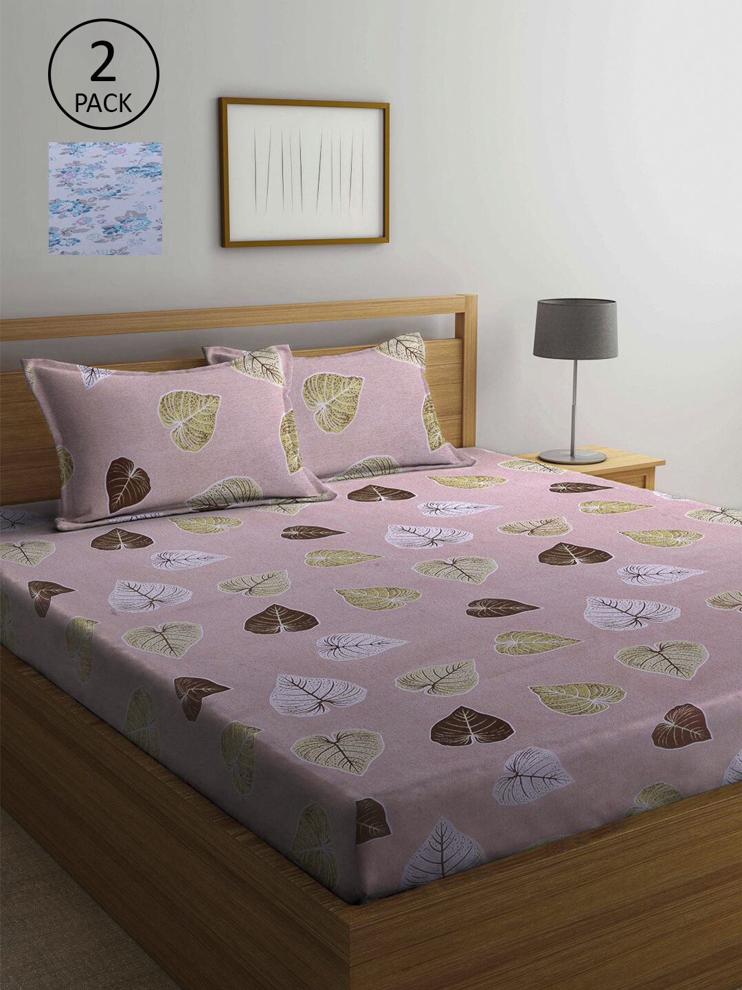 

KLOTTHE Multi Color Floral Printed 210 TC 2 Double Bedsheets with 4 Pillow Covers