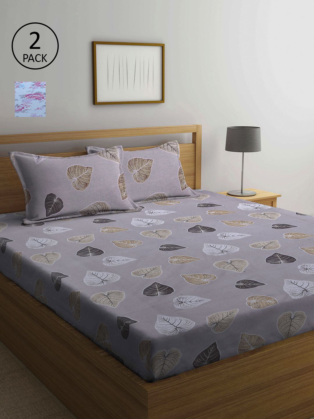 

KLOTTHE Multicoloured 210 TC 2 Queen Bedsheet with 4 Pillow Covers, Multi