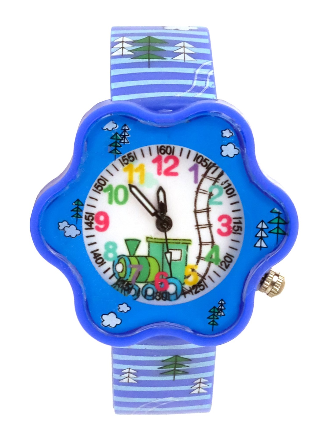 

Spiky Kids Blue Printed Dial & Blue Straps Analogue Watch Wtch_Flr_Blu_1