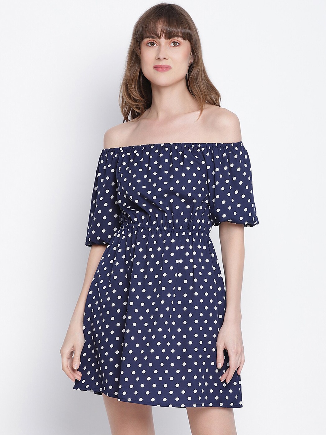 

DRAAX Fashions Women Blue Off-Shoulder Dress