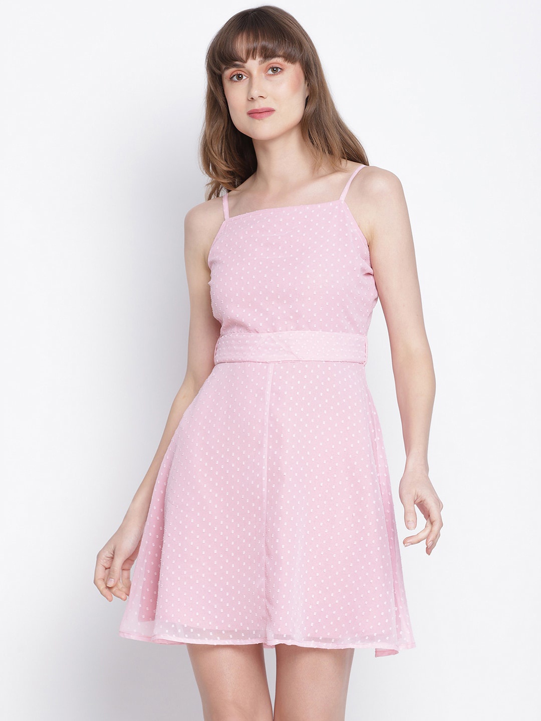 

DRAAX Fashions Pink Solid A-Line Dress