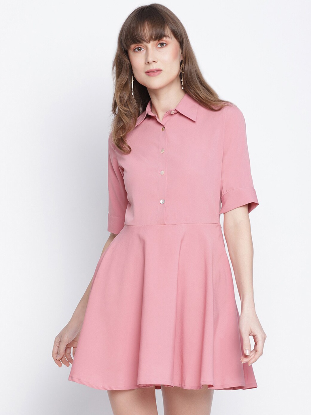 

DRAAX Fashions Women Pink Fit and Flare Mini Dress