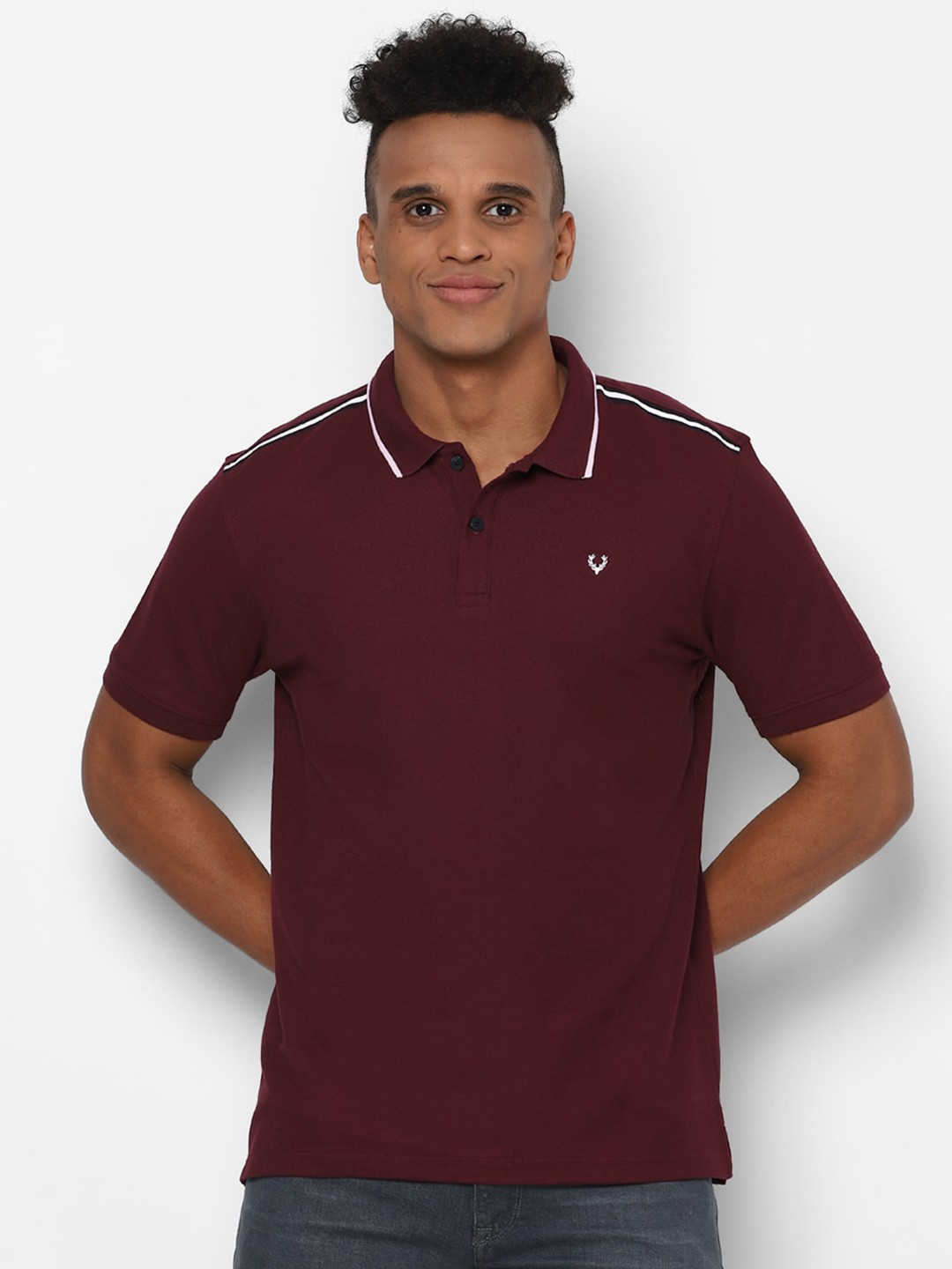 

Allen Solly Men Maroon Polo Collar T-shirt