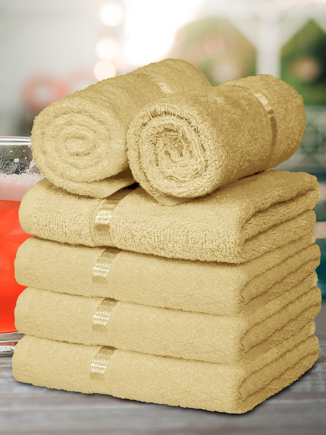 

Story@home Beige 6 Pieces 450GSM Hand Towel Set