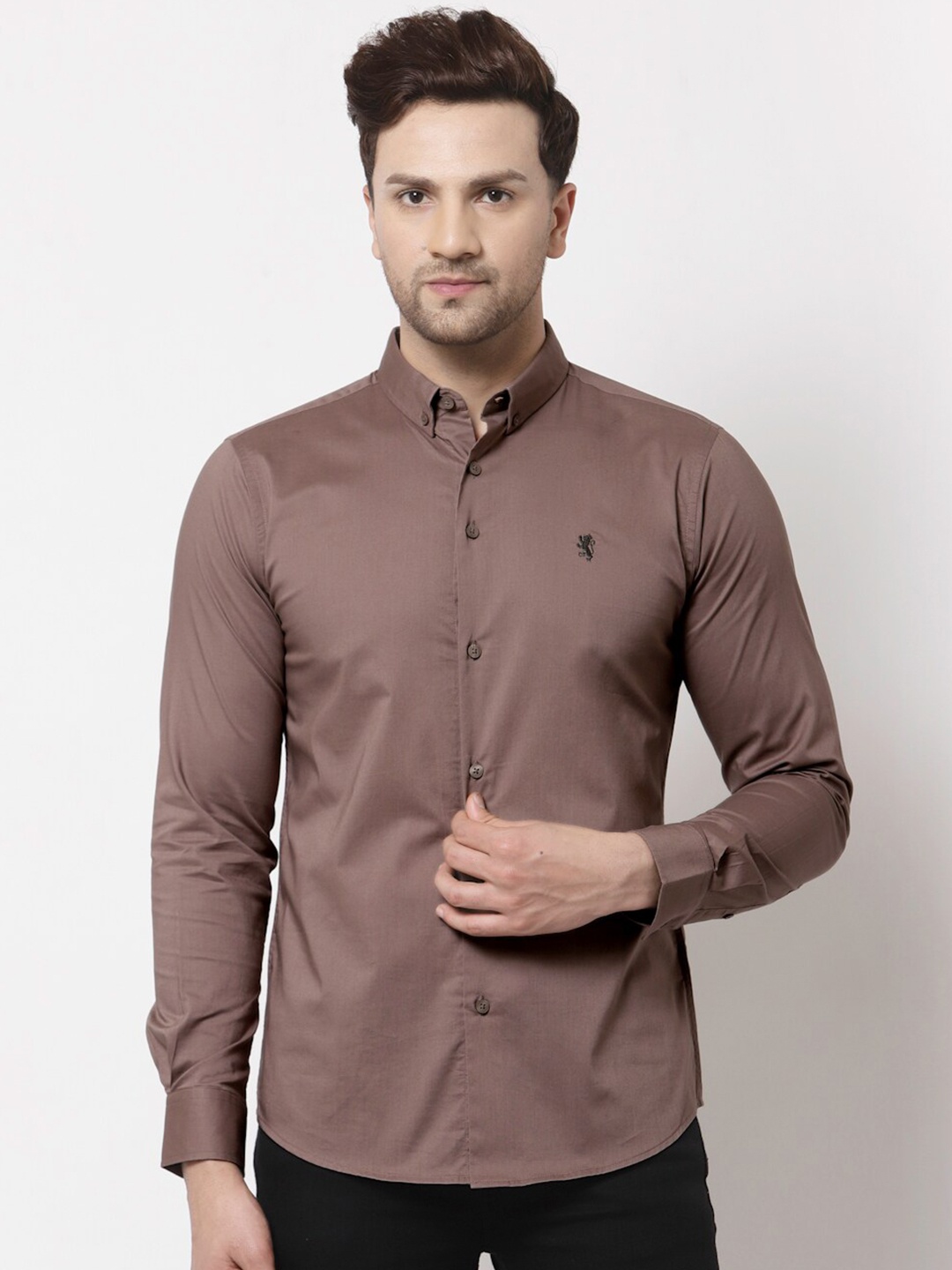 

Red Tape Men Brown Solid Regular Fit Casual Shirt