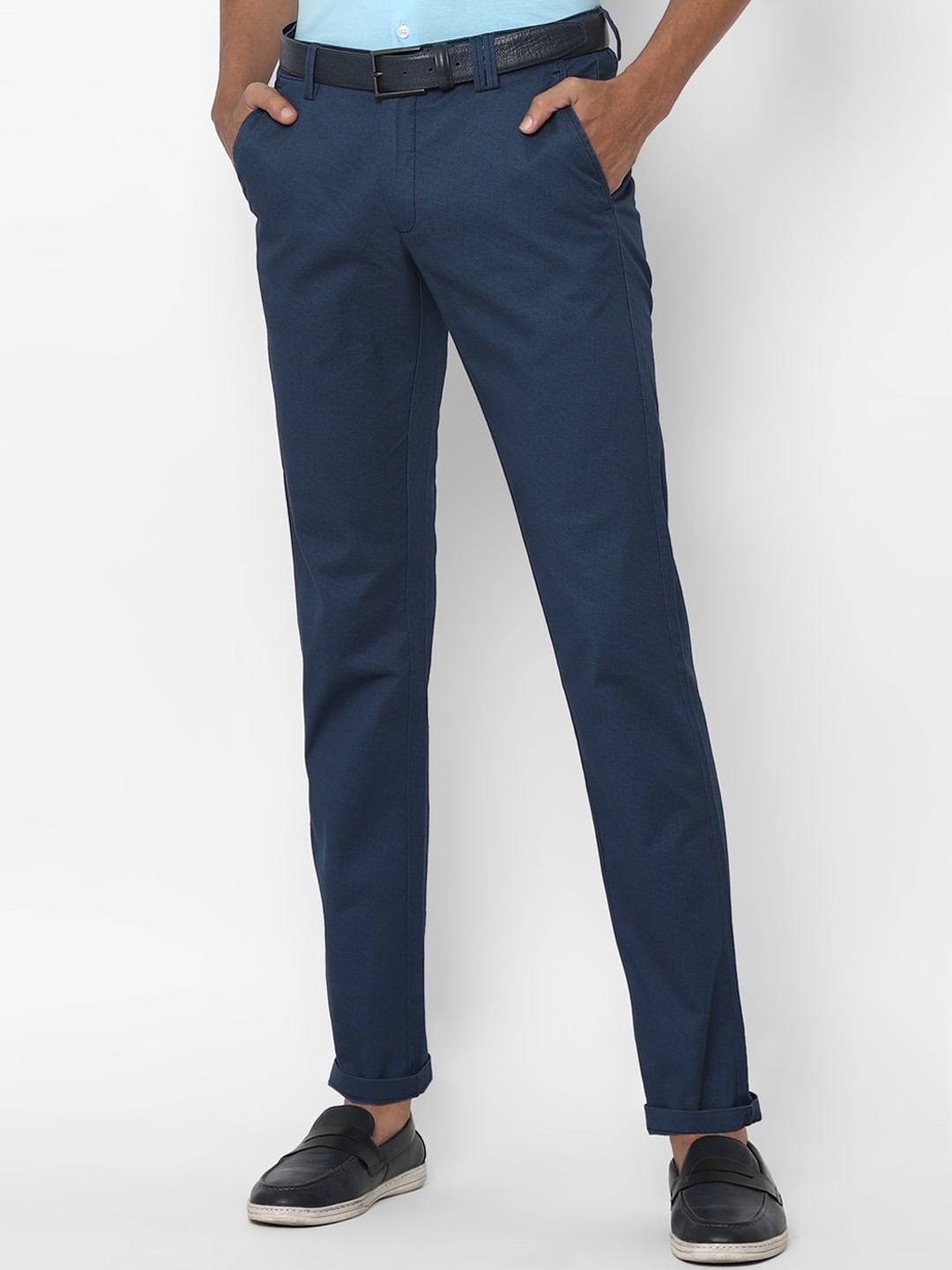 

Allen Solly Men Navy Blue Slim Fit Trousers