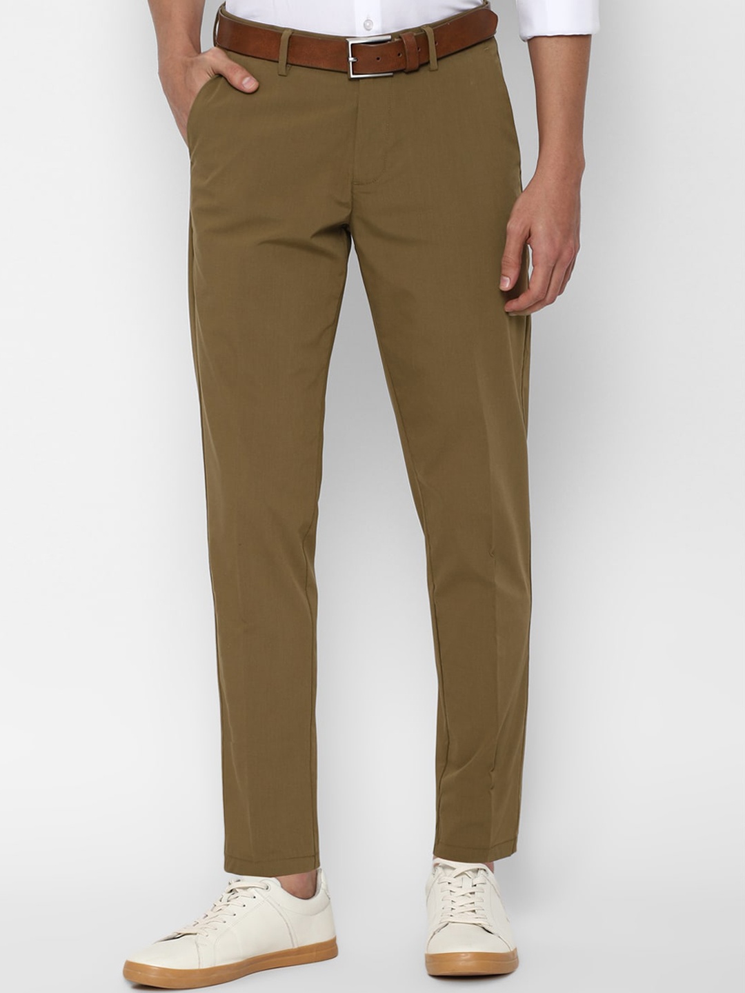 

Allen Solly Men Slim Fit Trousers, Khaki