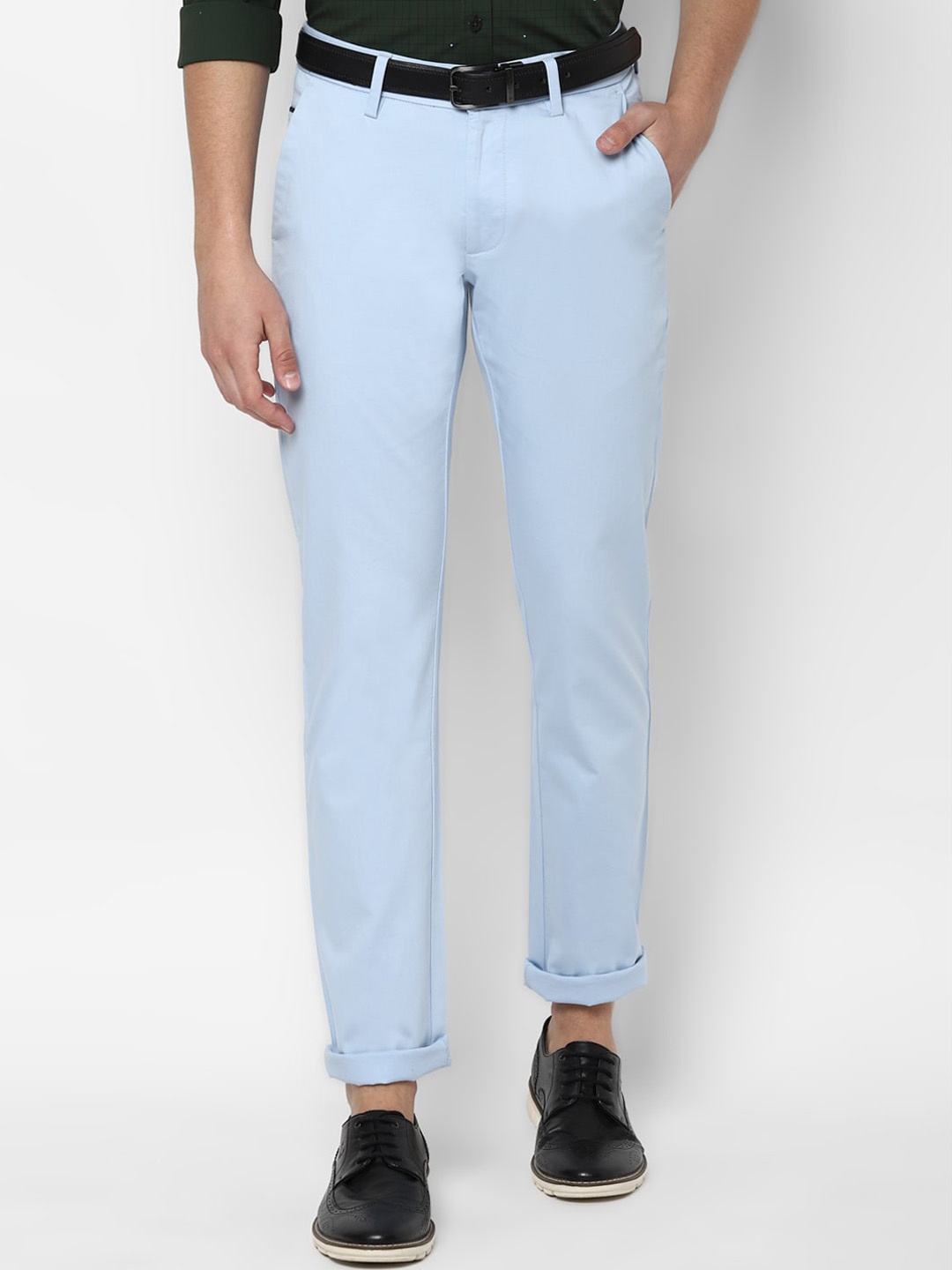 

Allen Solly Men Blue Solid Slim Fit Chinos