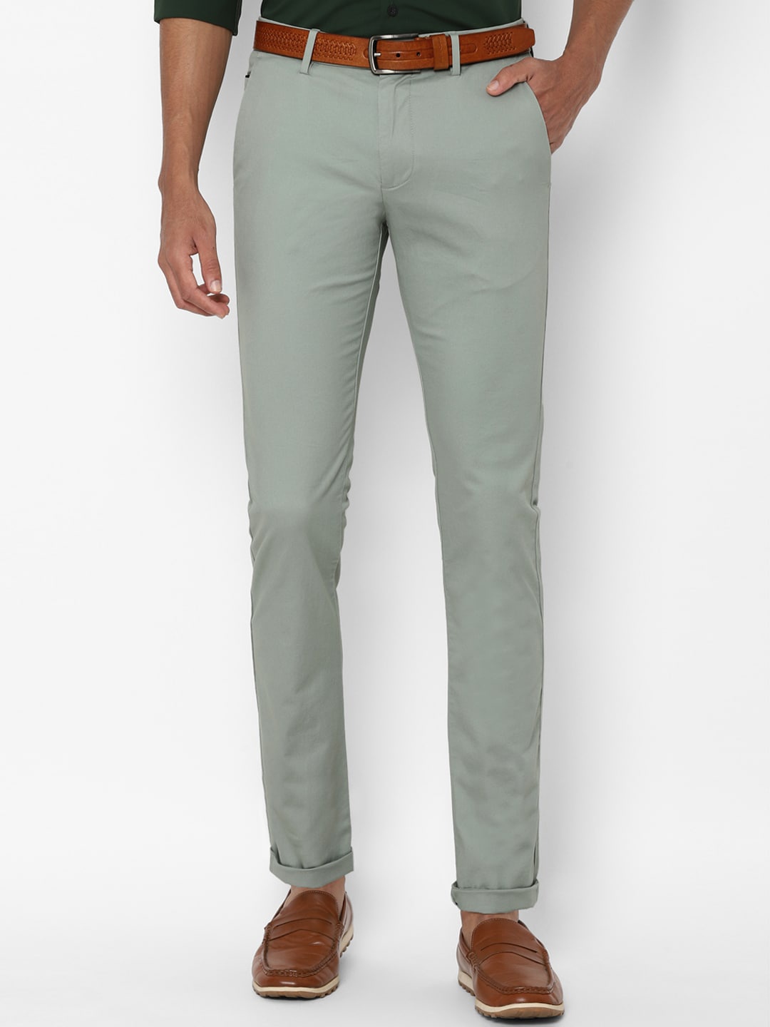 

Allen Solly Men Grey Slim Fit Trousers