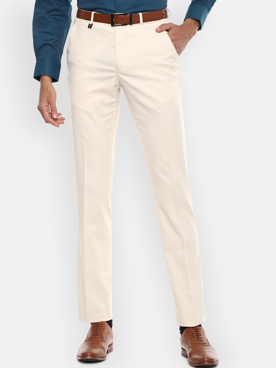 

V Dot Men Beige Skinny Fit Trousers