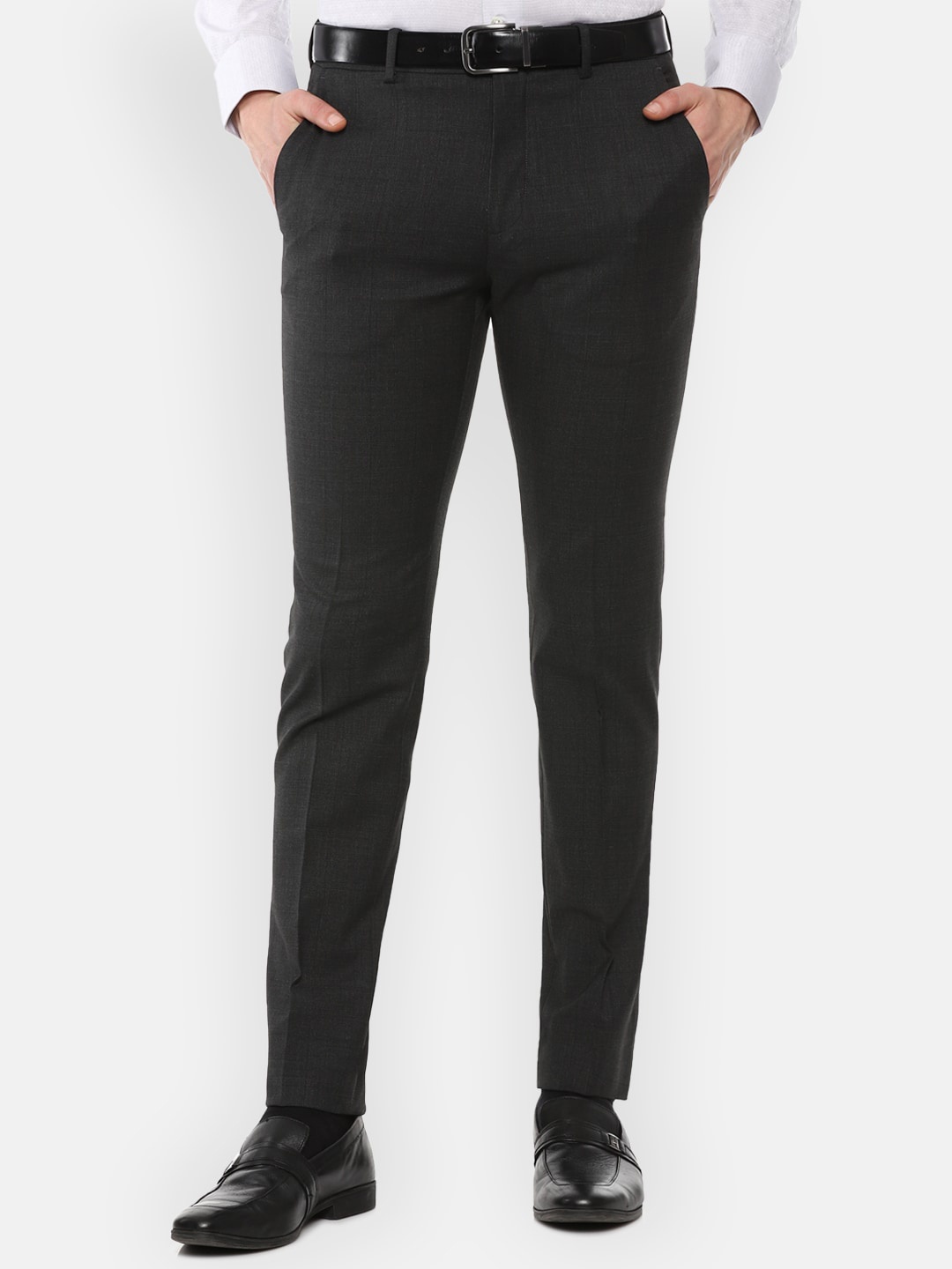 

Louis Philippe Permapress Men Black Slim Fit Trousers