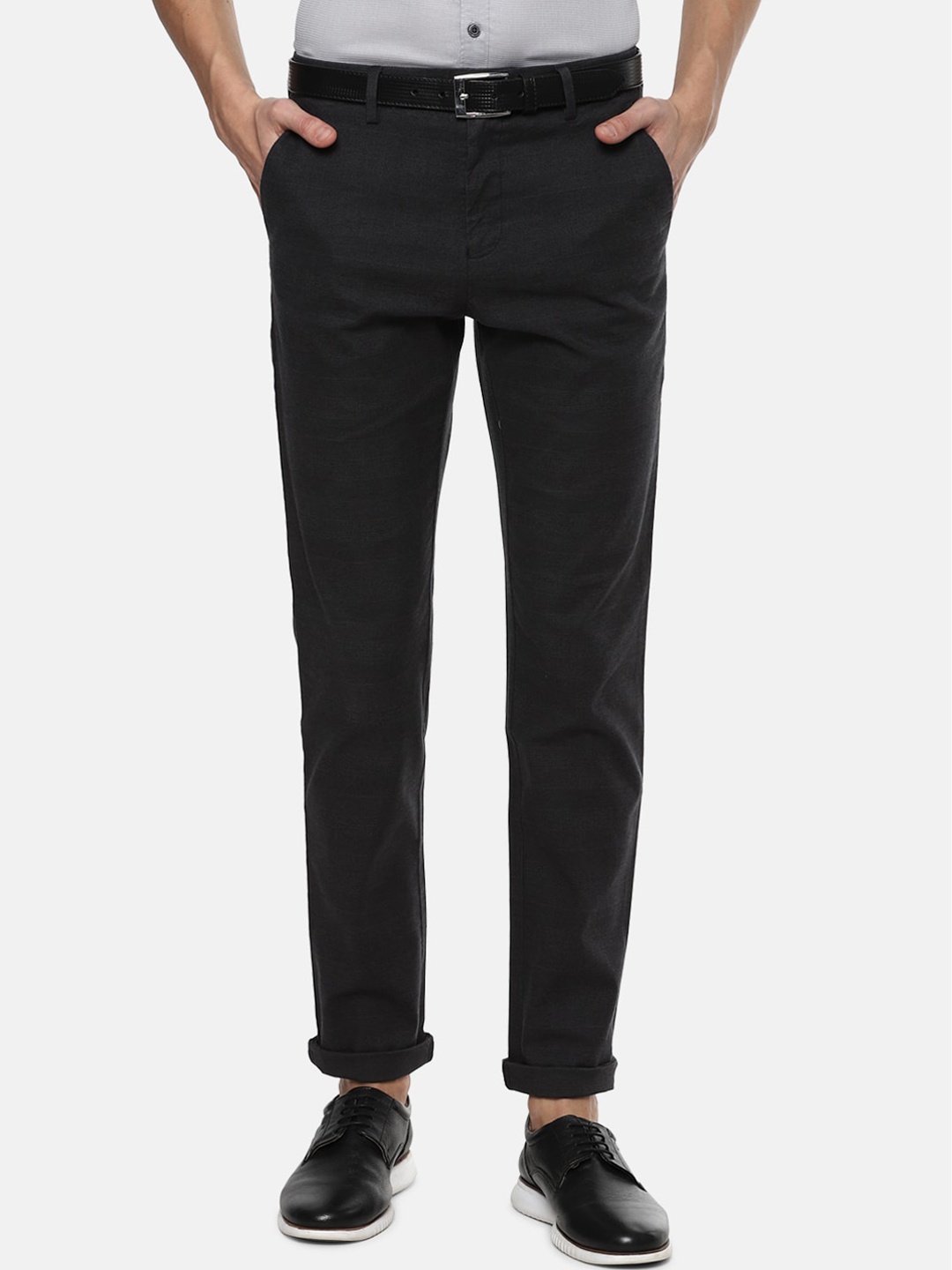 

Louis Philippe Men Black Slim Fit Trousers