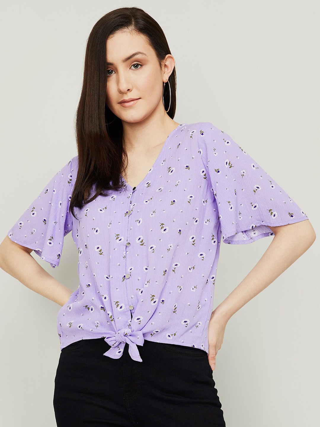 

Fame Forever by Lifestyle Purple Print Top