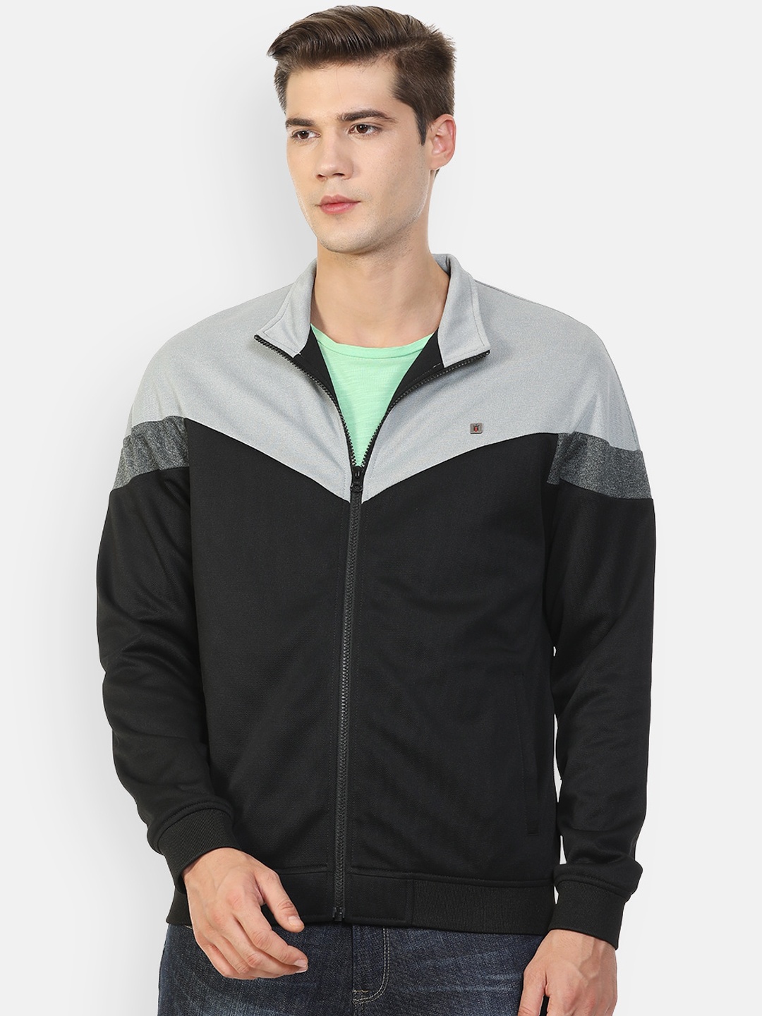 

Louis Philippe Sport Men Black Grey Colourblocked Tailored Jacket