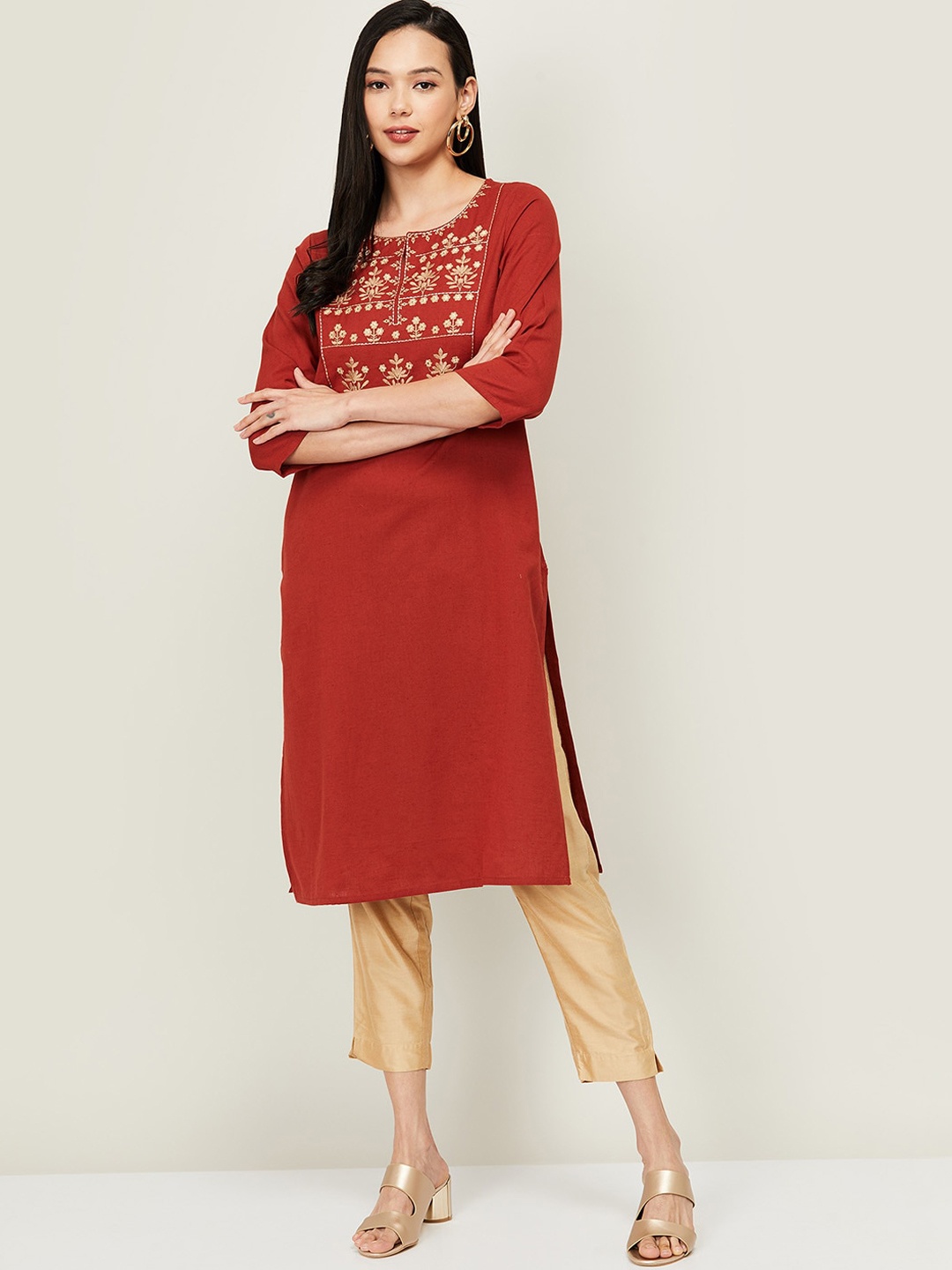 

Melange by Lifestyle Woman Rust Kurta