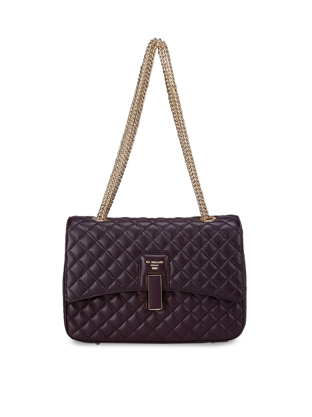 

Da Milano Burgundy Leather Structured Shoulder Bag