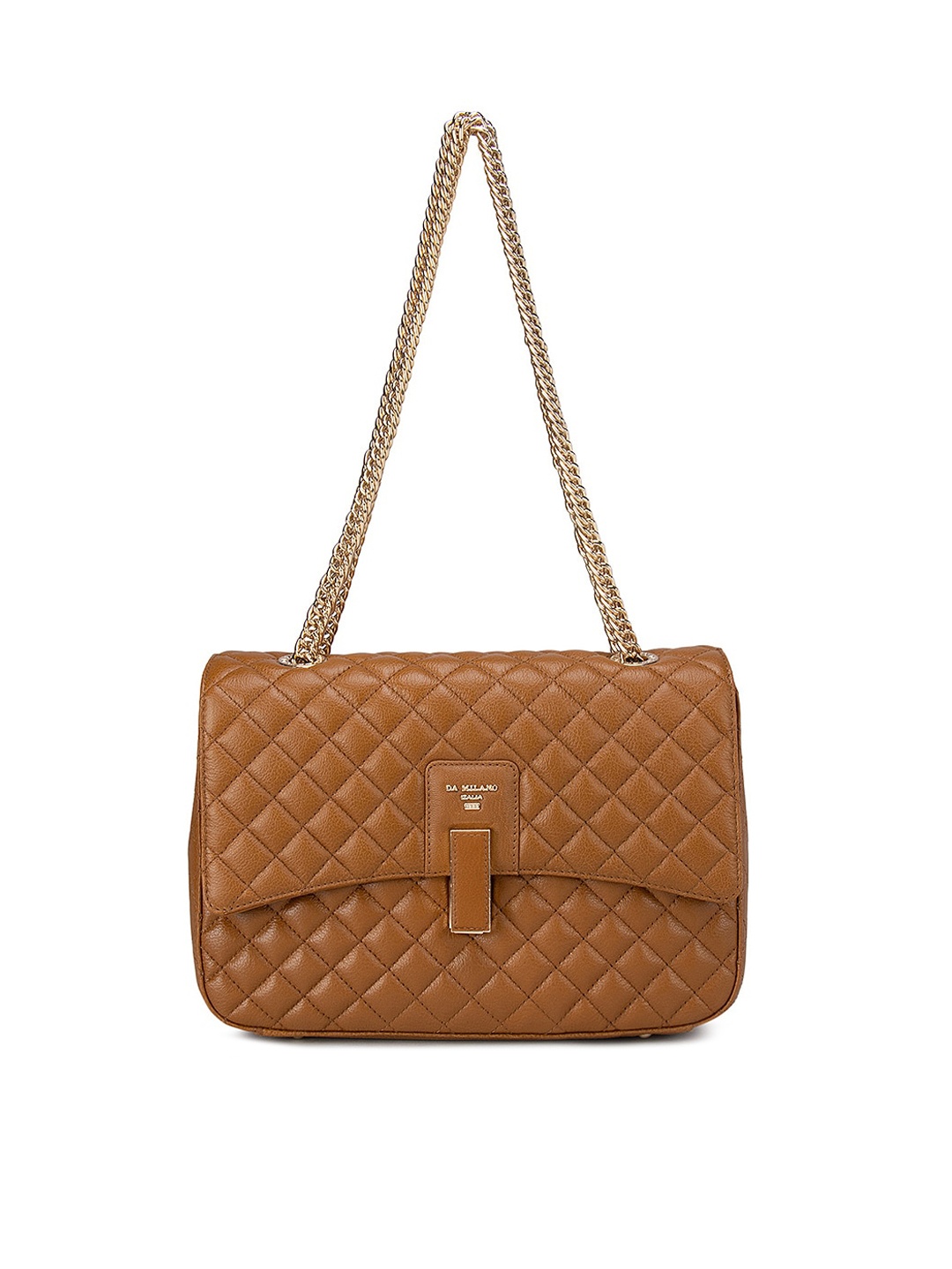 

Da Milano Brown Textured Leather Structured Shoulder Bag