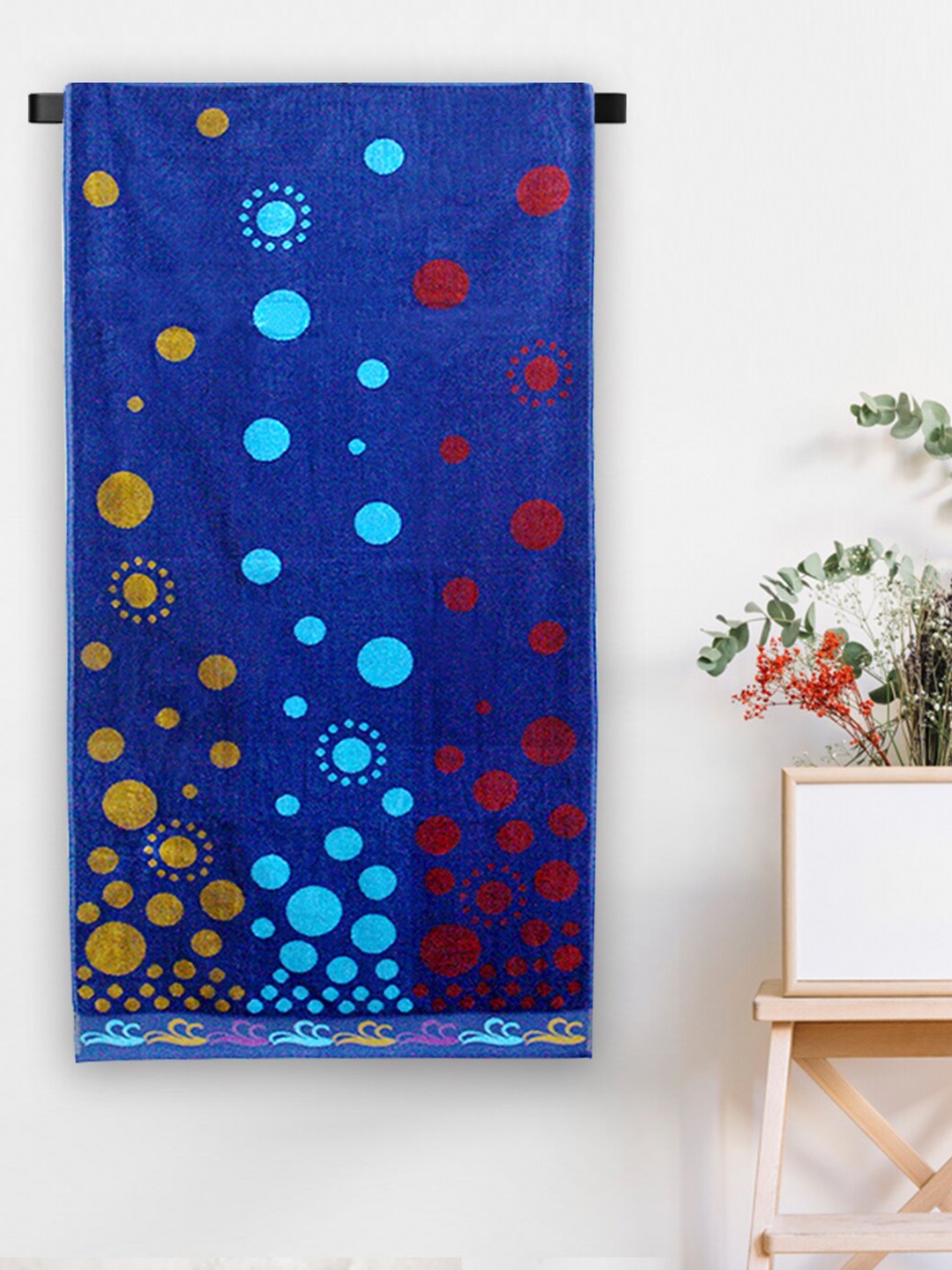 

Aura Blue Rosabell 400 GSM Jacquard Cotton Beach Towel