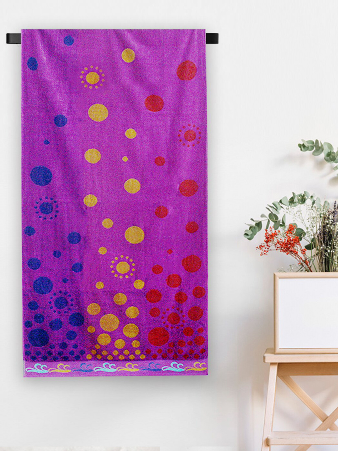 

Aura Unisex Purple Rosabell Jacquard Cotton 410 GSM Beach Towel