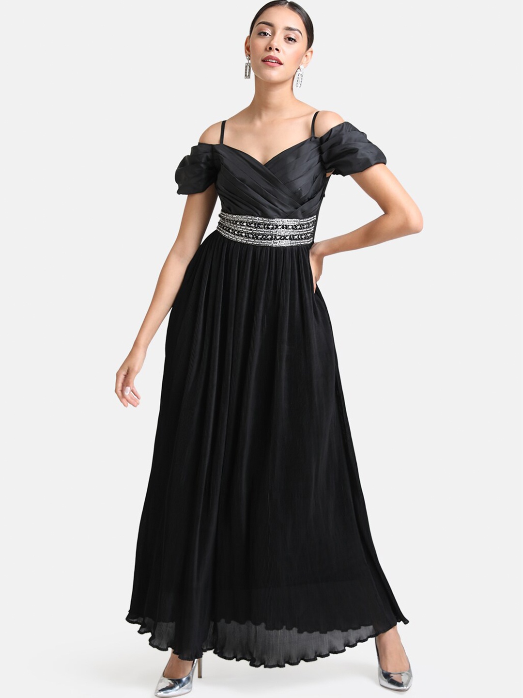 

Kazo Women Black Embellished Maxi Dress