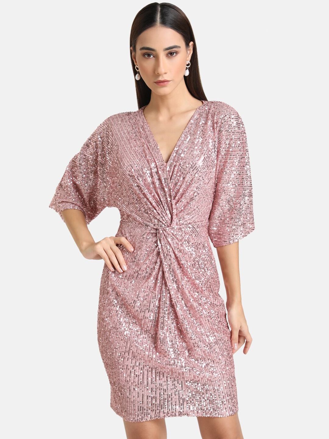 

Kazo Pink Sequin Mini Sheath Dress