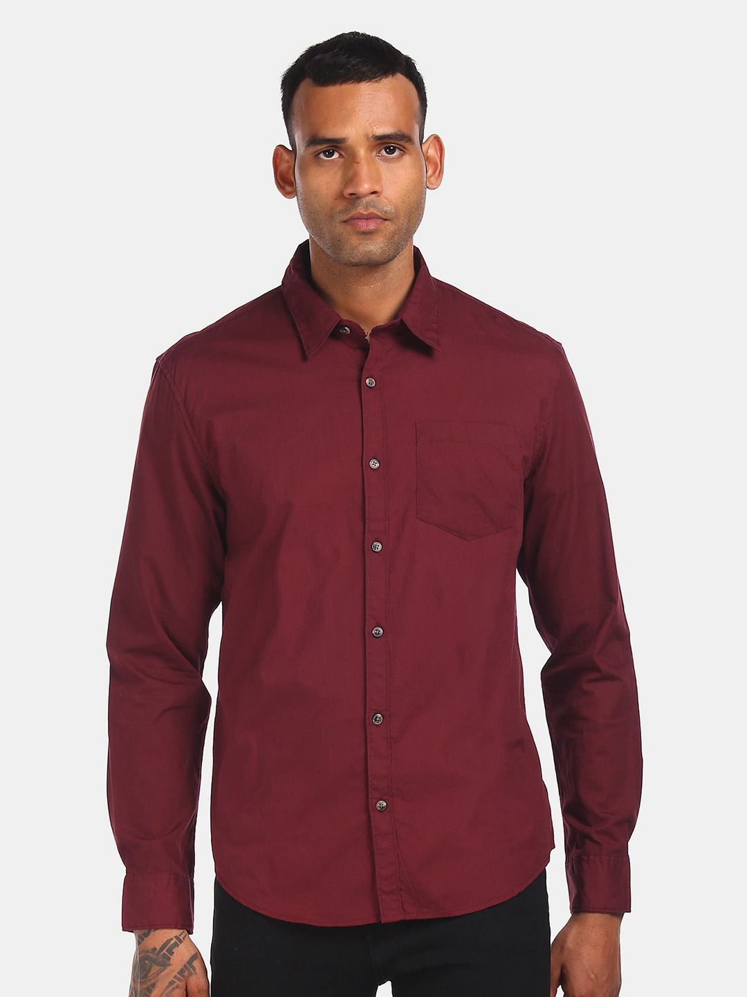 

Ruggers Men Maroon Casual Shirt