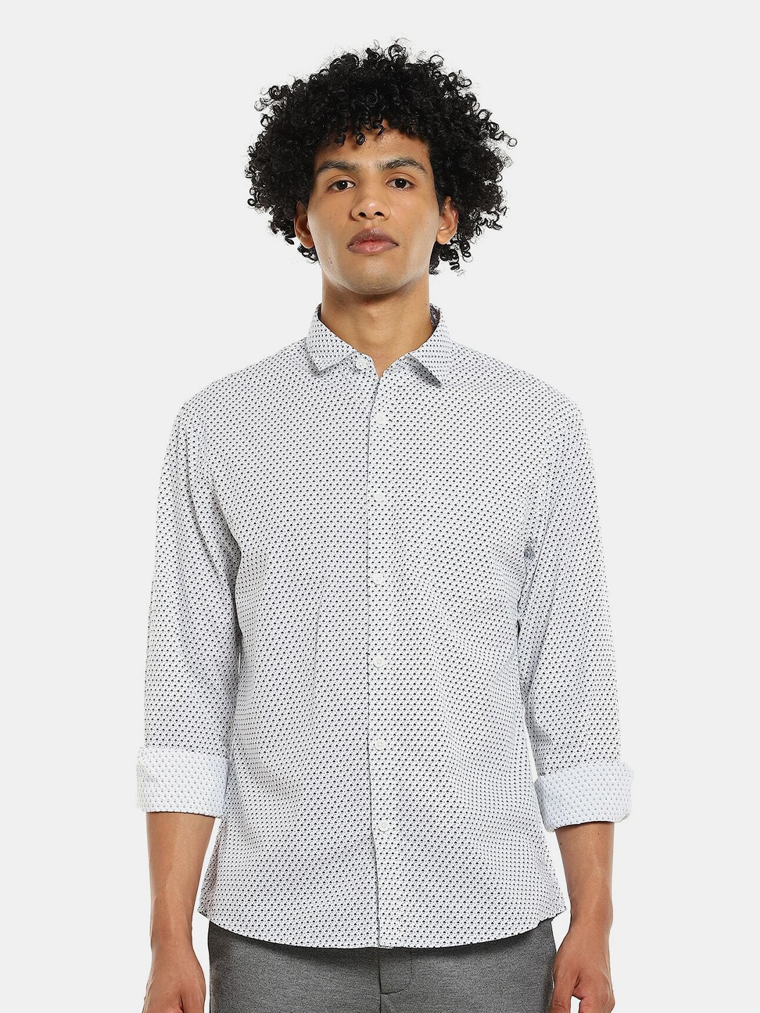 

Ruggers Men White Printed Casual Shirt