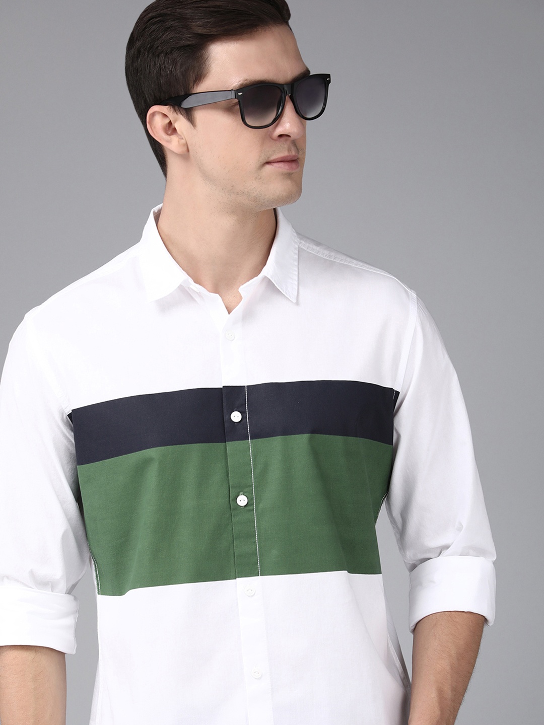 

BEAT LONDON by PEPE JEANS Men White Classic Slim Fit Casual Shirt