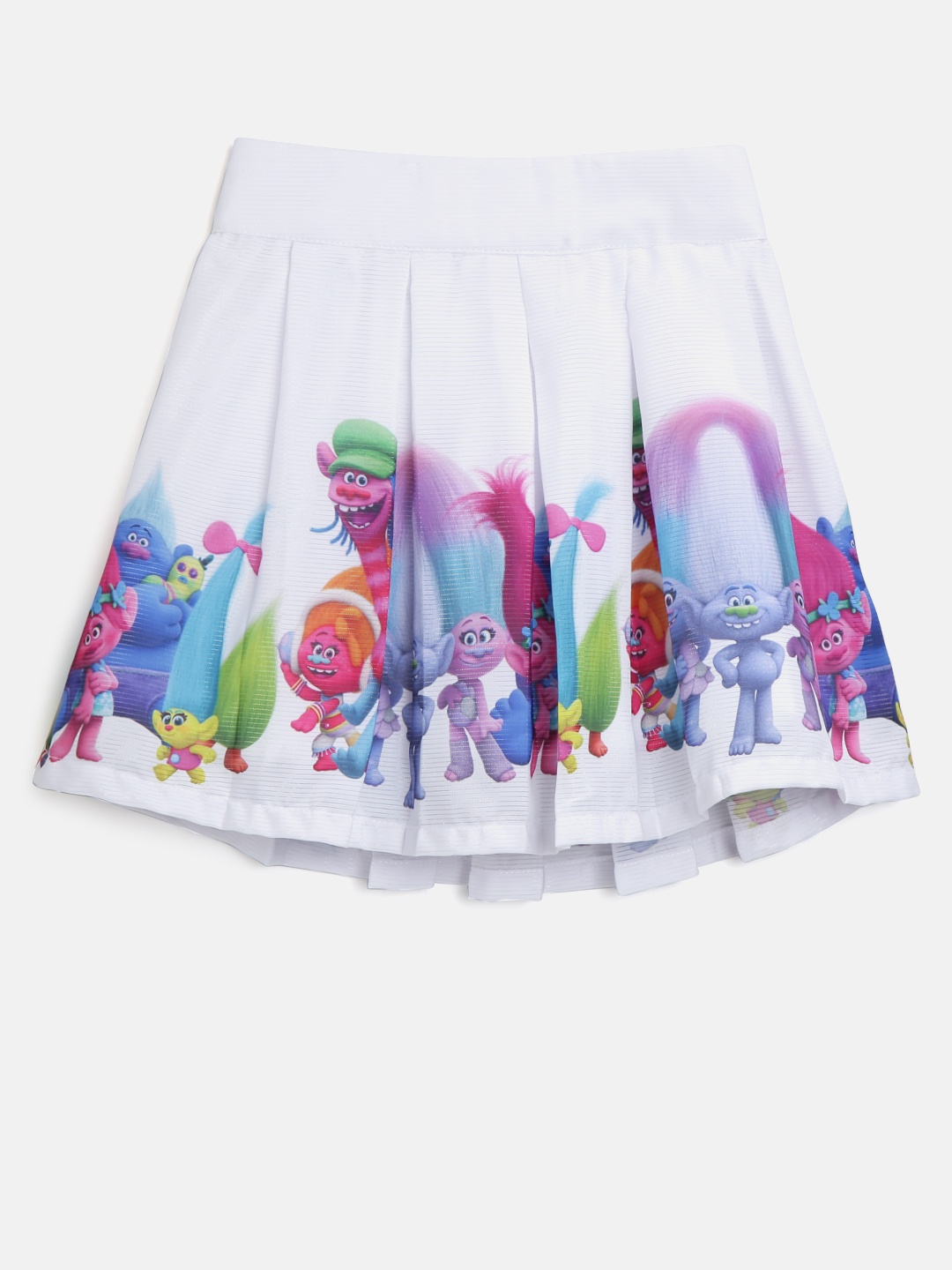 

Peppermint Dreamworks Trolls Girls Off-White Printed Flared Skirt