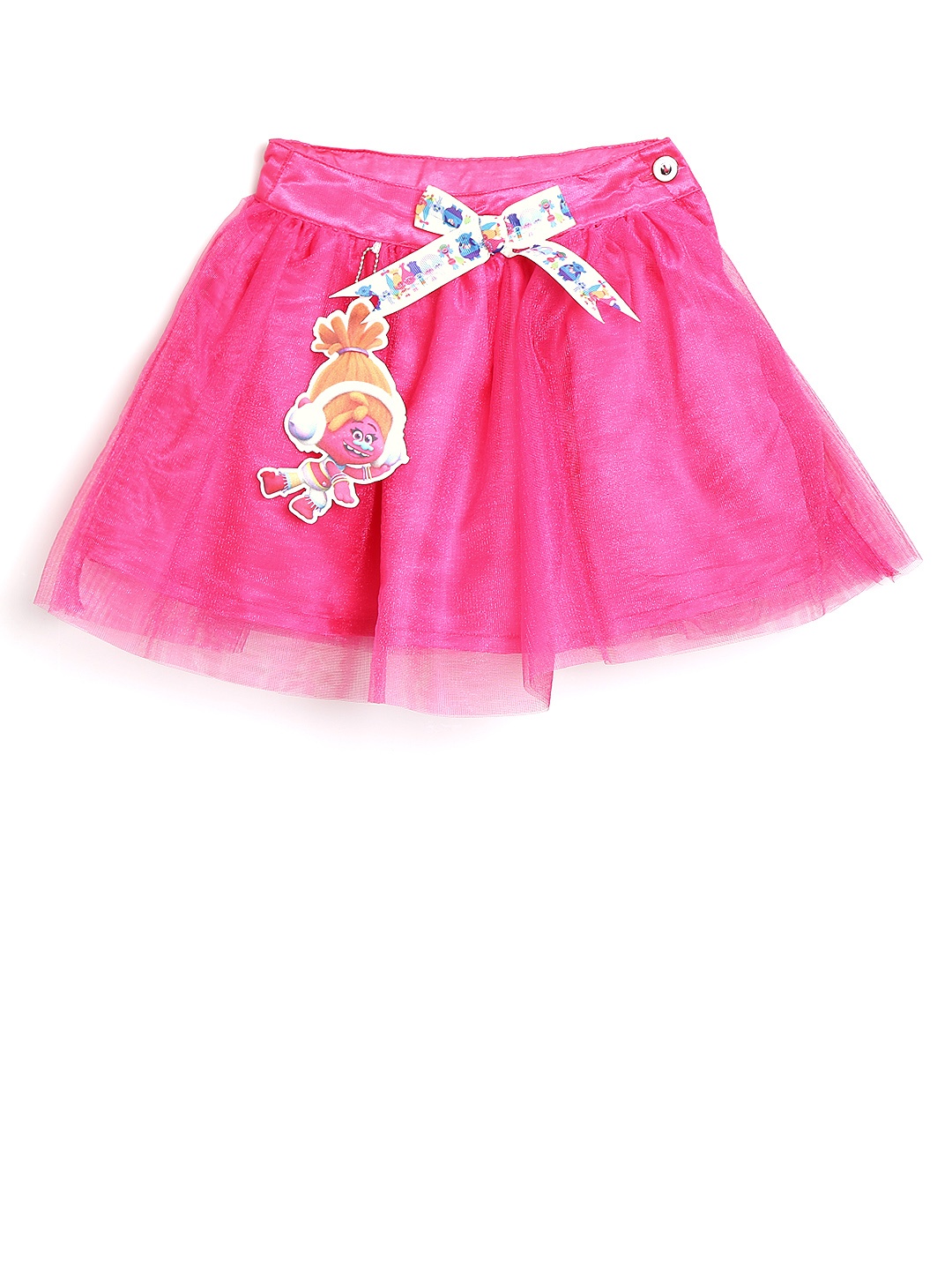 

Peppermint Dreamworks Trolls Girls Pink Net Flared Skirt
