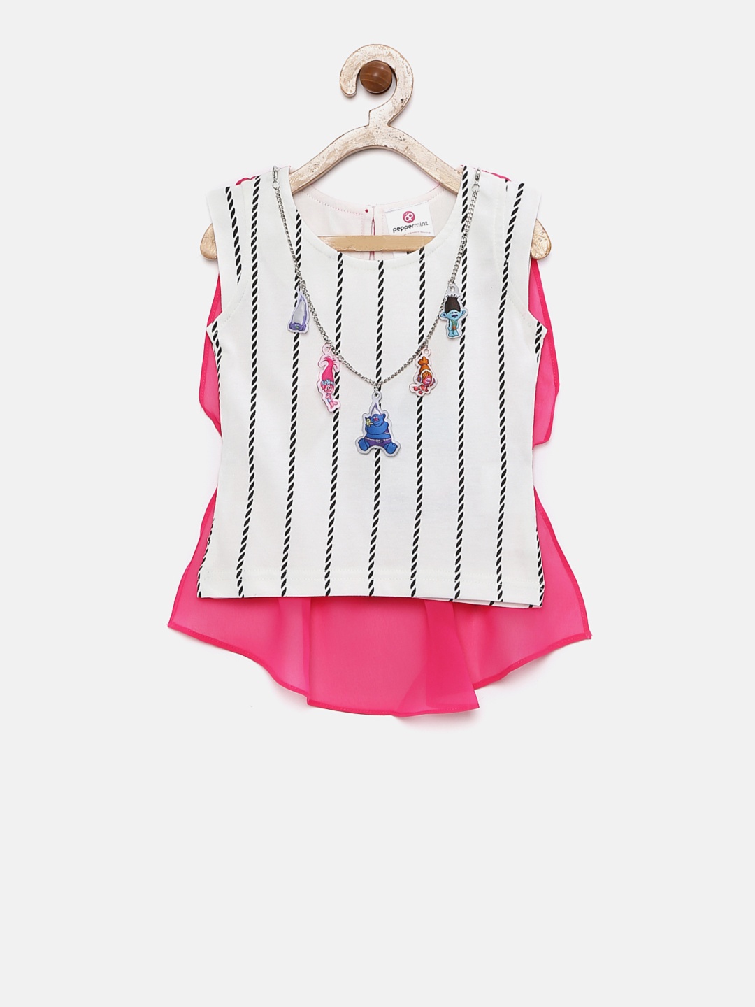 

Peppermint Girls Pink Printed Regular Top
