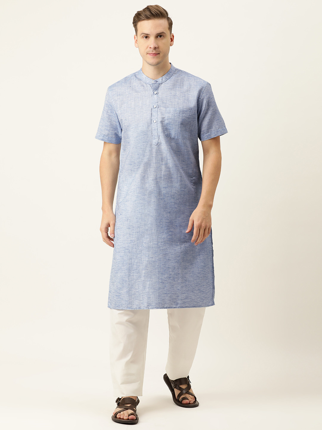

IVOC Men Blue Solid Slim Fit Kurta