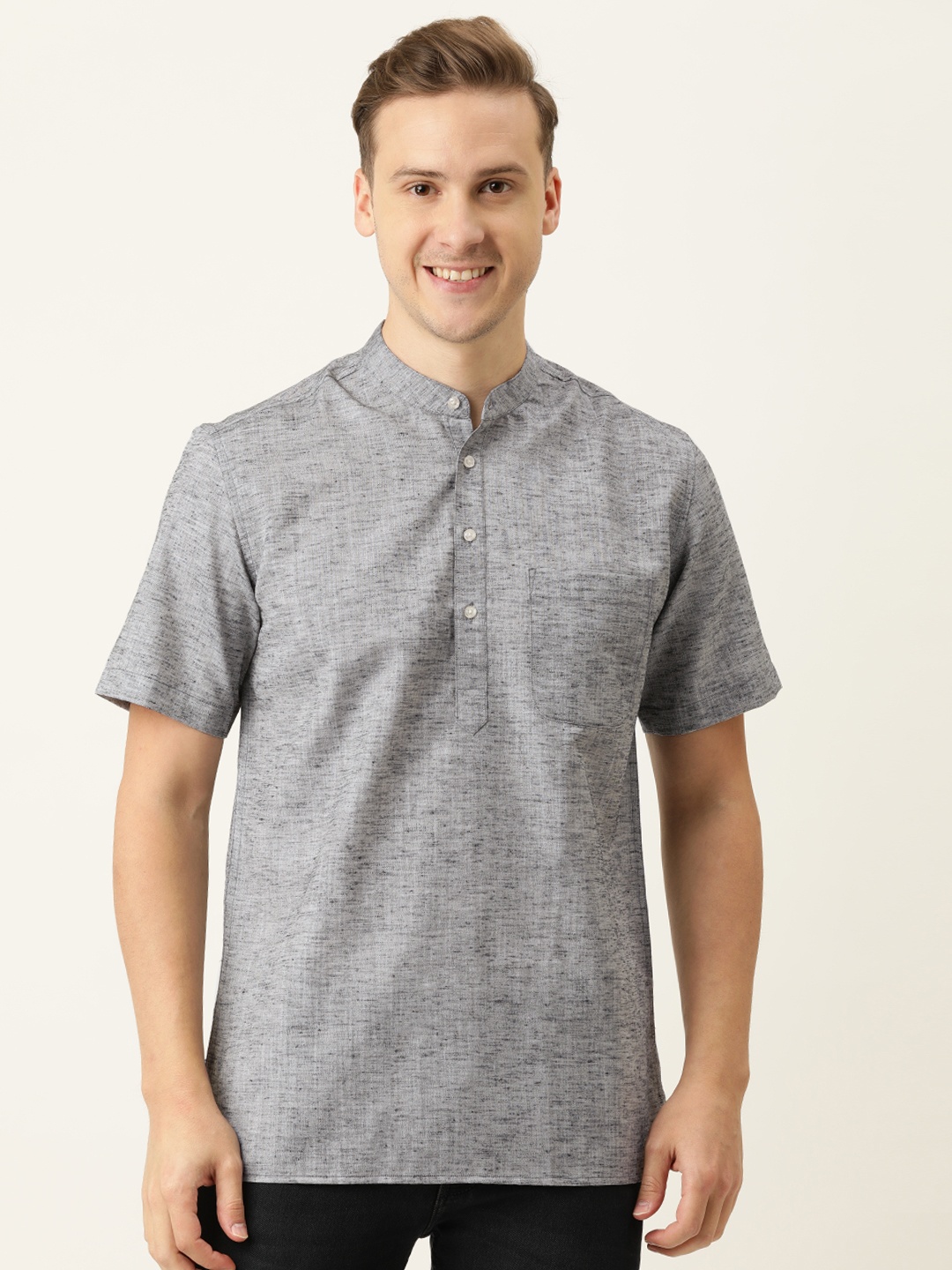 

IVOC Men Grey Slim Fit Kurta