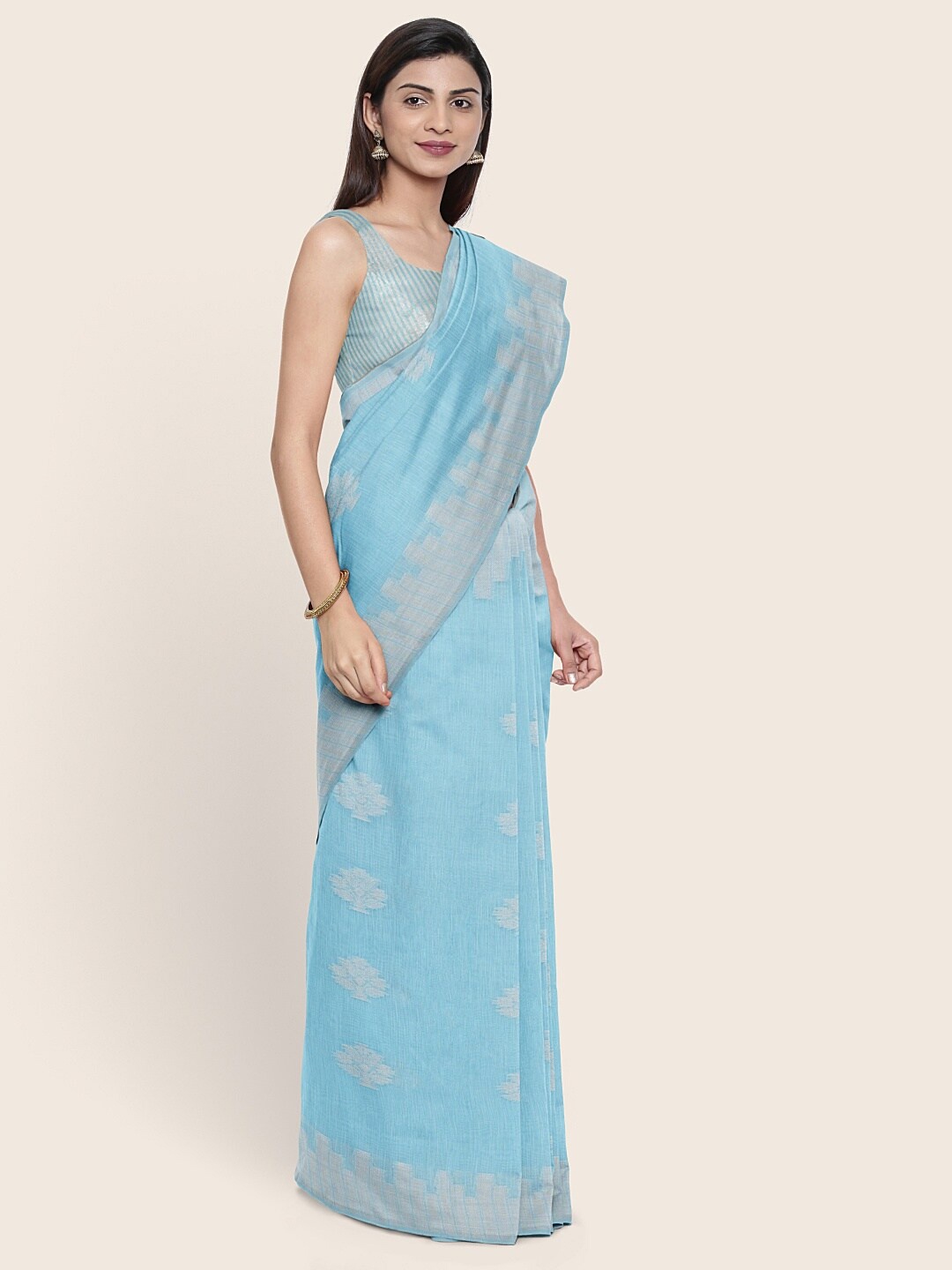 

Pothys Blue Floral Saree