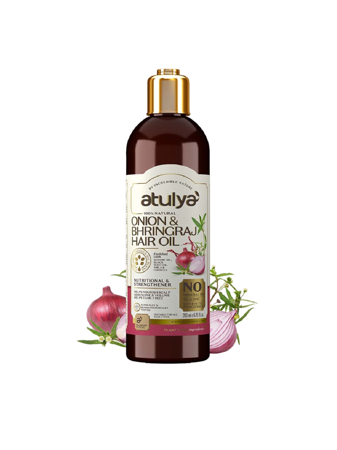 

Atulya Onion & Bhringraj Hair Oil To Help Nourish Scalp - 200 ml, Pink