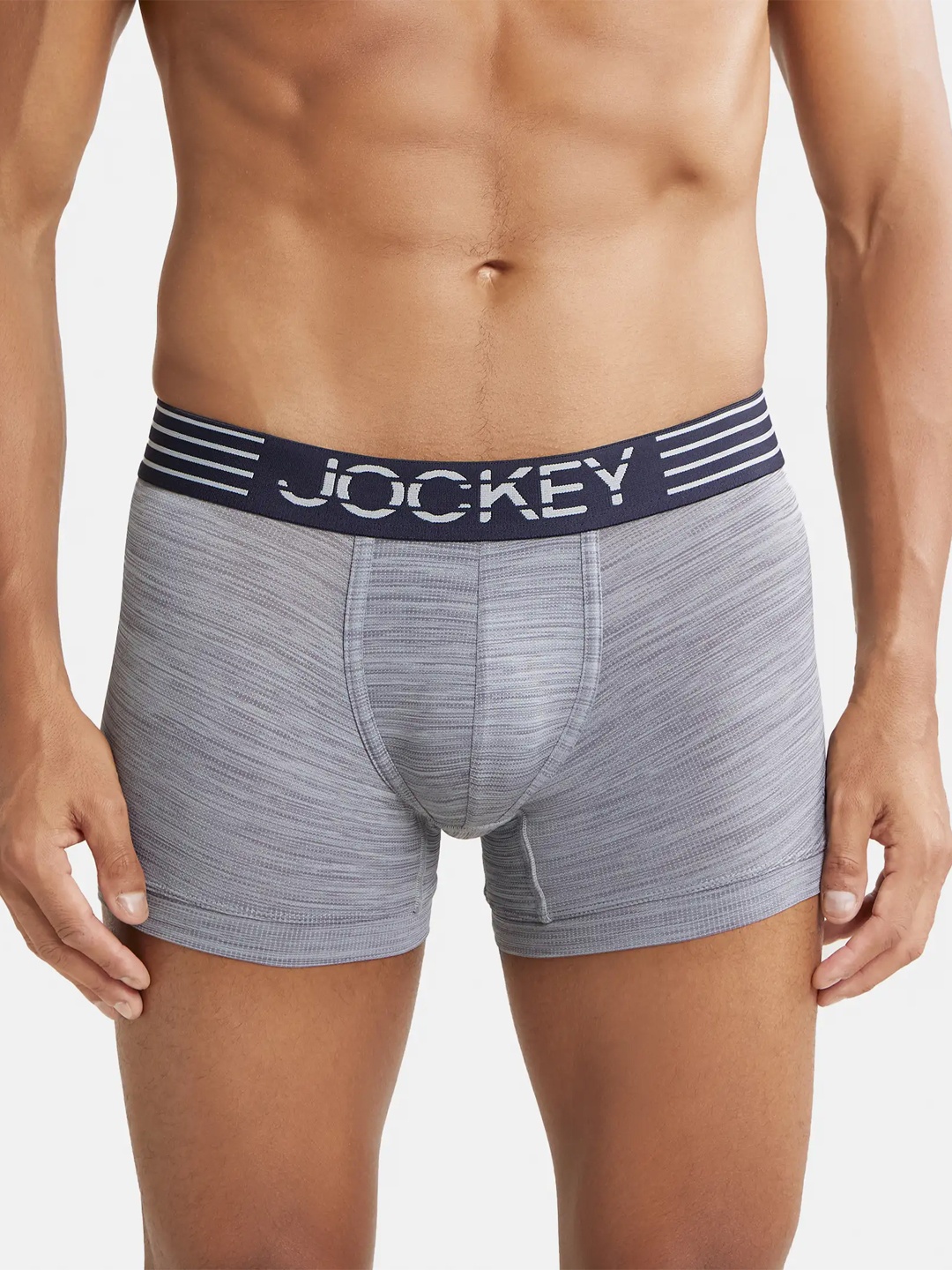 

Jockey Microfiber Stretch Sport Trunk with Stay Dry Technology-MM05, Grey melange