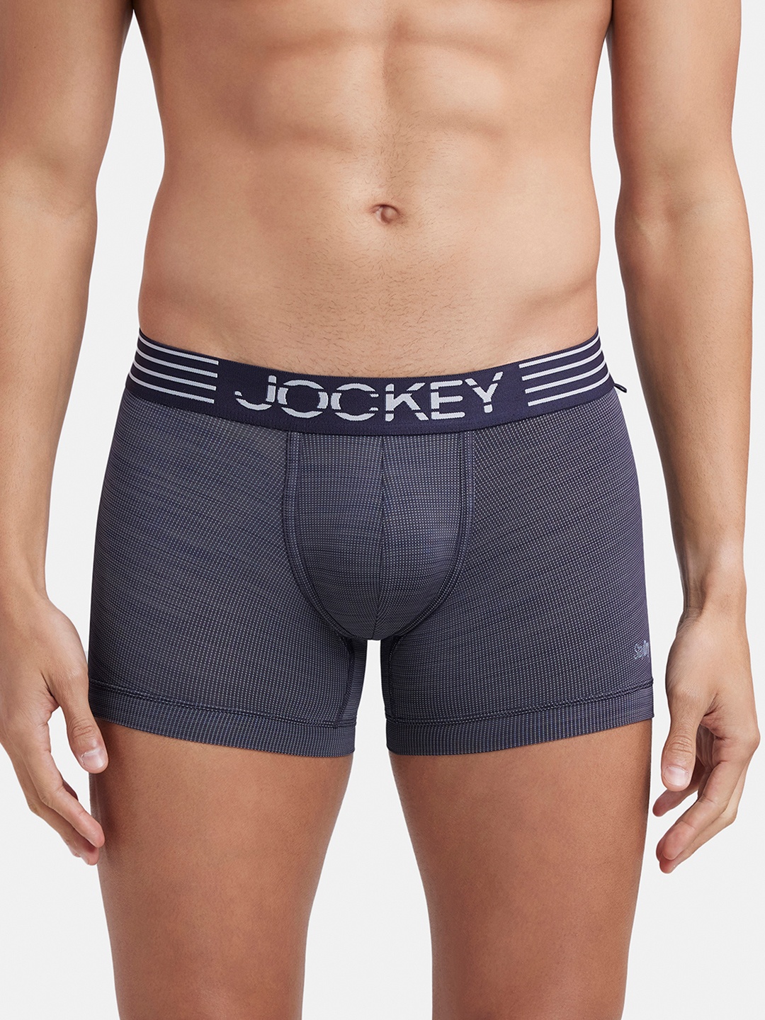 

Jockey Microfiber Stretch Sport Trunk with Stay Dry Technology-MM05, Grey