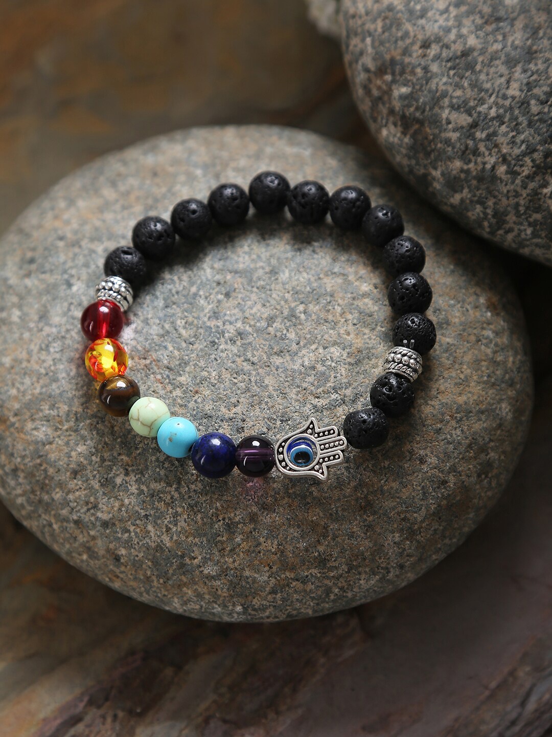 

SOHI Men Black & Blue Bracelet