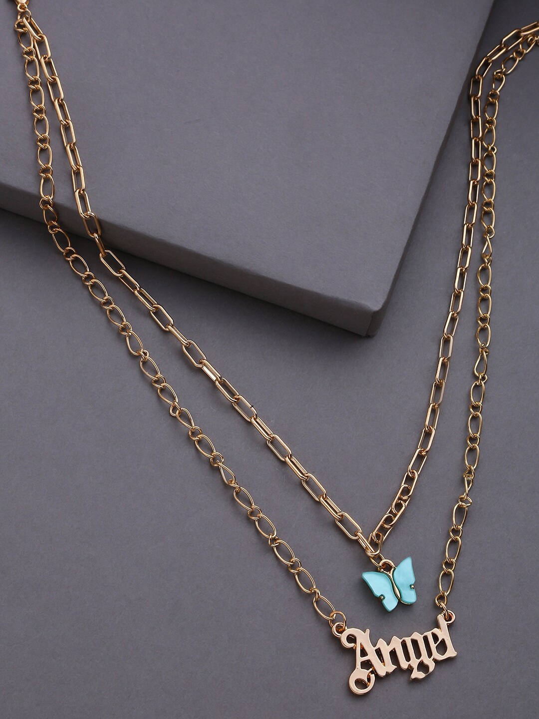 

SOHI Gold-Toned & Blue Gold-Plated Chain