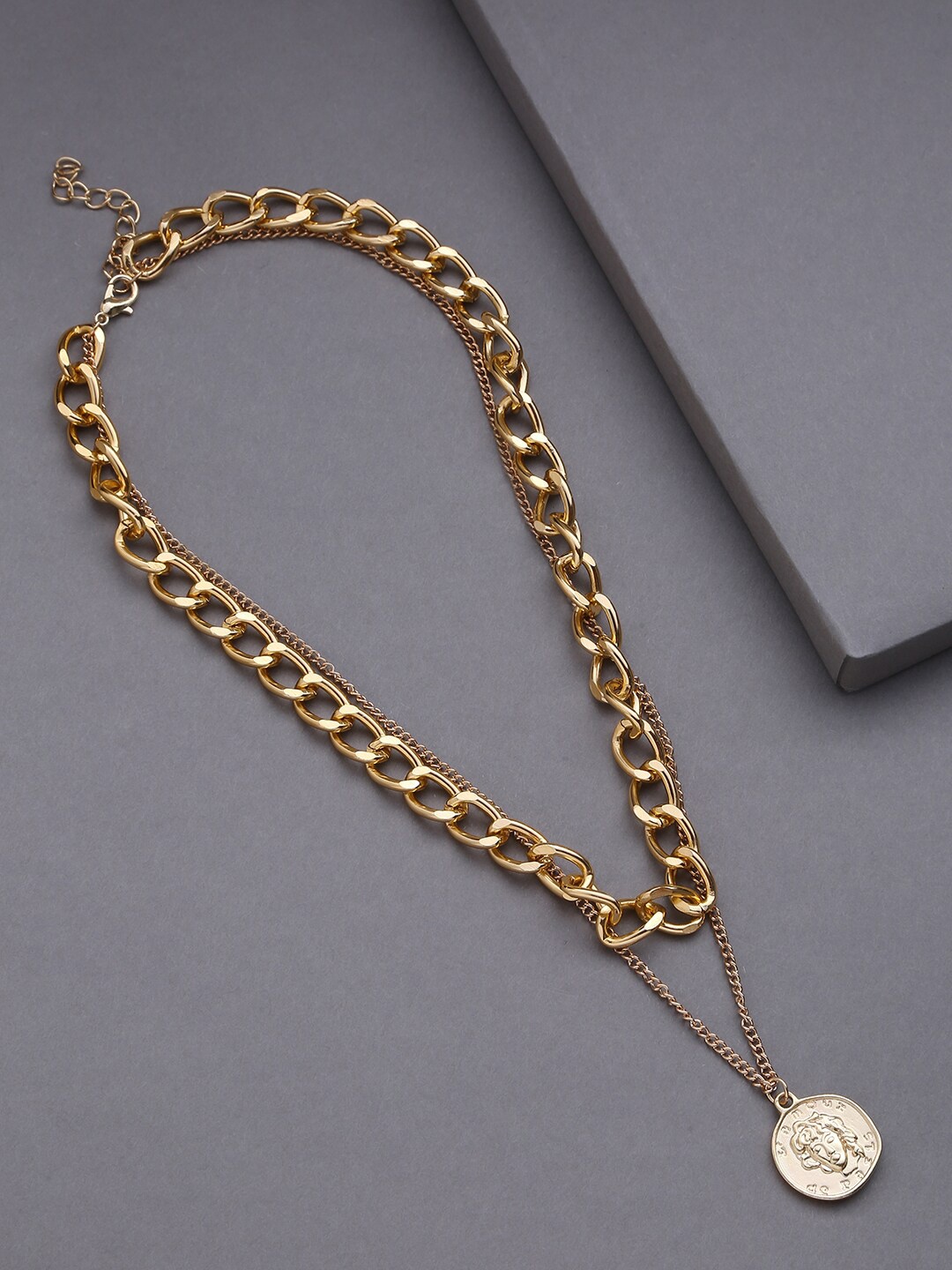 

SOHI Gold-Toned Gold-Plated Layered Chain