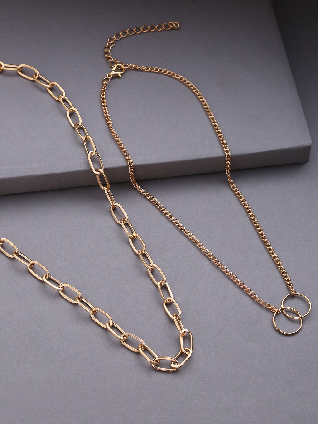 

SOHI Set Of 2 Gold-Plated Layered Chain