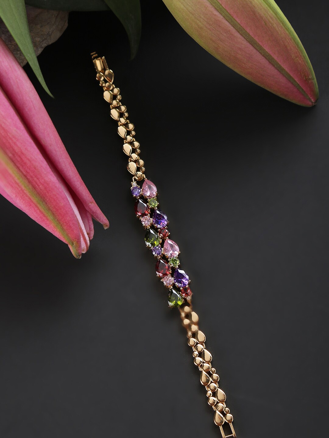 

SOHI Women Gold-Toned & Blue Gold-Plated Wraparound Bracelet