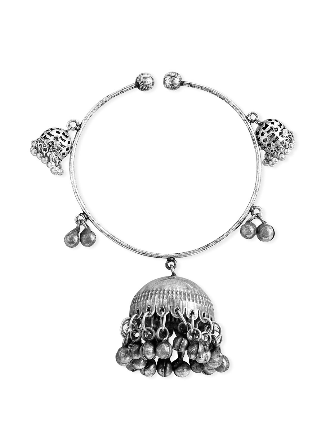 

Rubans Women Silver-Toned Oxidised Bangle-Style Bracelet