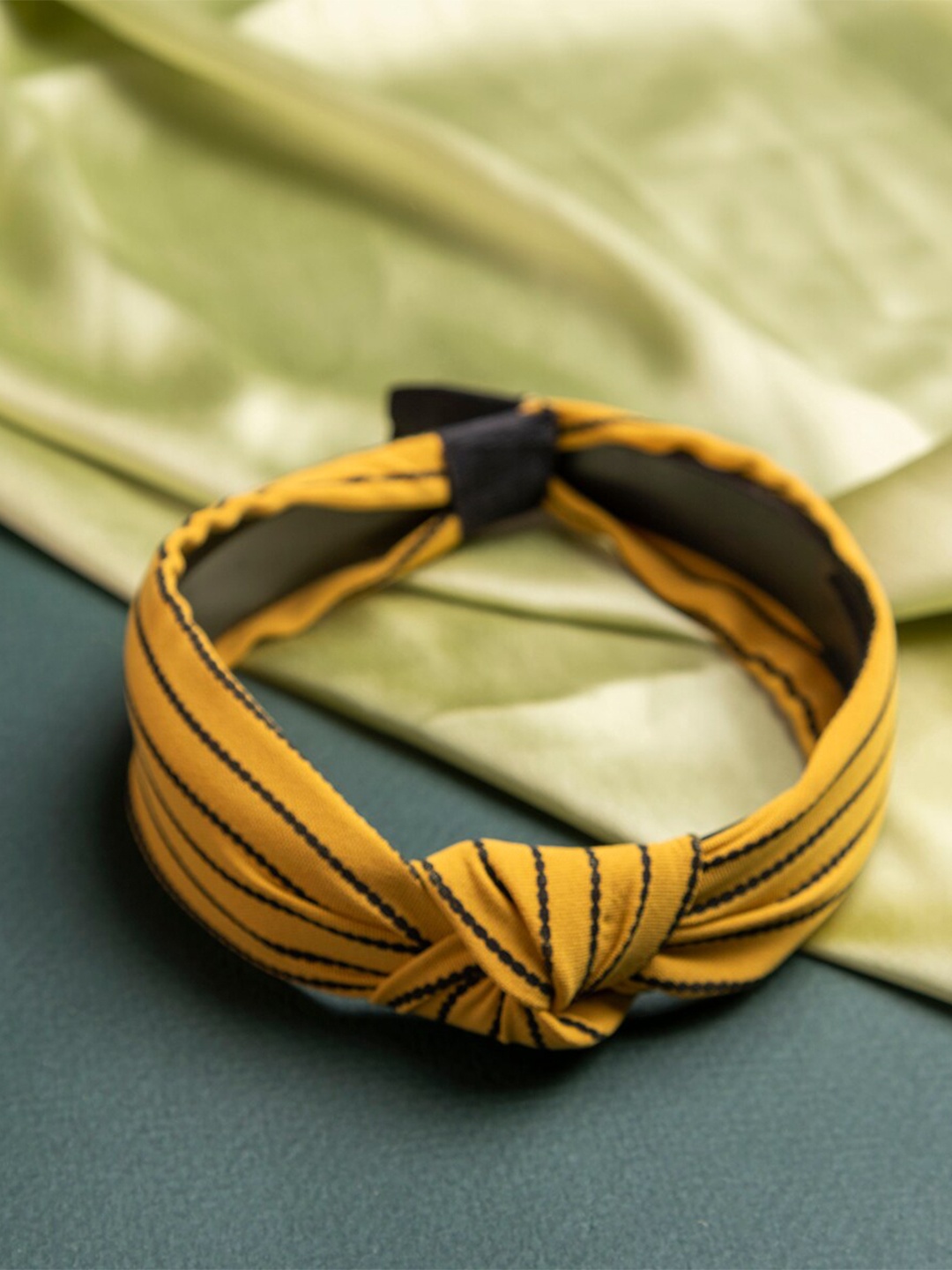 

Jewelz Women Yellow & Black Striped Hairband