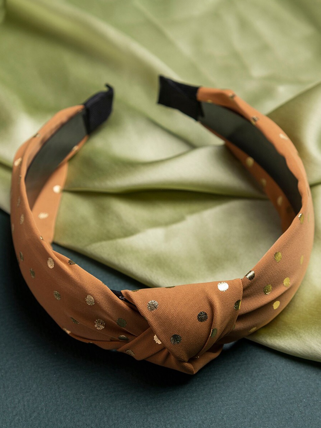 

Jewelz Women Brown & Gold-Toned Zari Hairband