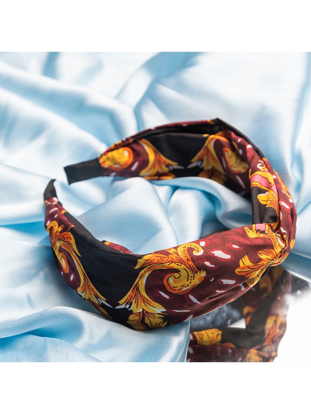 

Jewelz Women Maroon & Yellow Printed Hairband