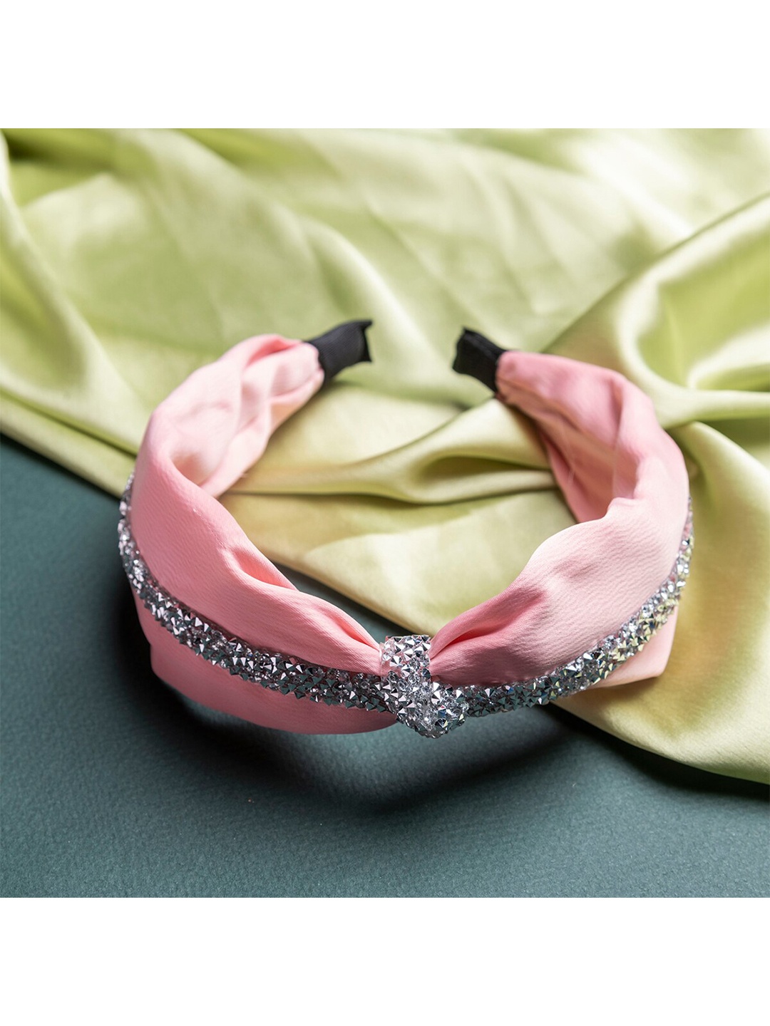 

Jewelz Women Pink & Silver-Toned Embellished Hairband