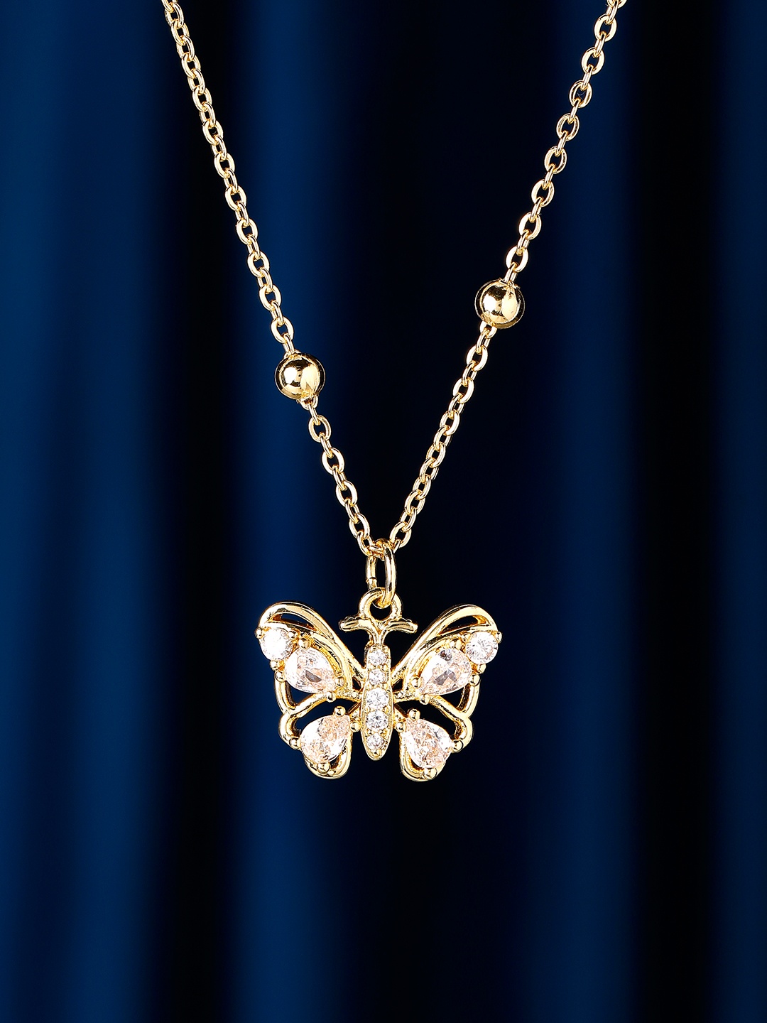 

Rubans Voguish 24k Gold-Plated Handcrafted Minimal Chain Necklace