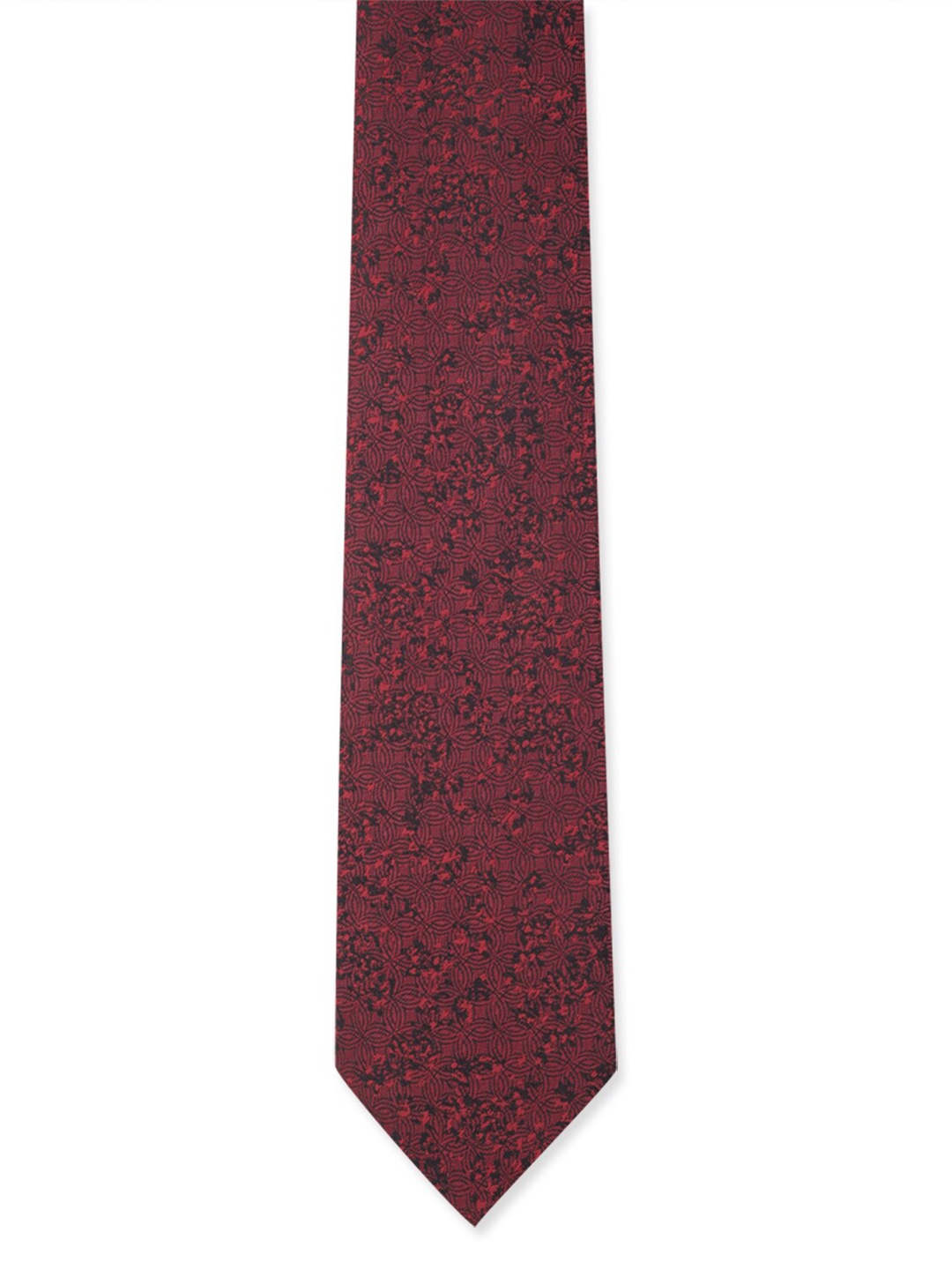 

Louis Philippe Men Maroon & Black Printed Skinny Tie