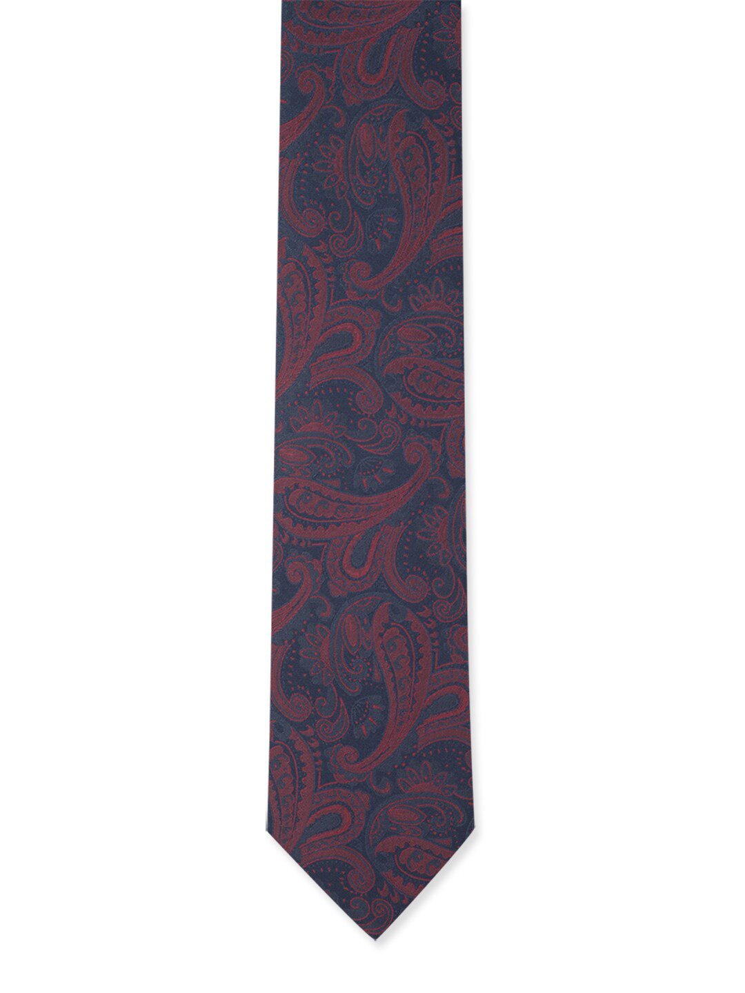 

Louis Philippe Men Navy Blue & Red Printed Skinny Tie